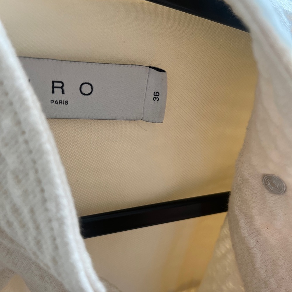 IRO Rosana oversized cream textured jacket size 36 - Picture 9 of 10
